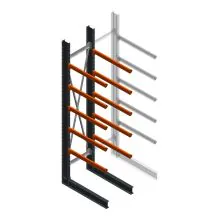 Schweres einseitiges Kragarmregal 4000x800x1200 mm (HxBxT) 5 Ebenen Grundregal