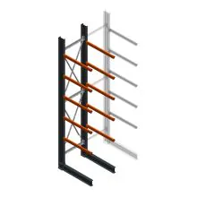 Schweres einseitiges Kragarmregal 5000x1000x1200 mm (HxBxT) 5 Ebenen Grundregal