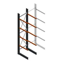 Schweres einseitiges Kragarmregal 5000x1200x1200 mm (HxBxT) 4 Ebenen Grundregal