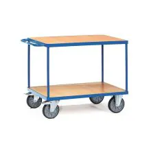Schwerer Tischwagen 600 kg mit 2 hölzernen Etagen 1000x600 mm 2 Etagen