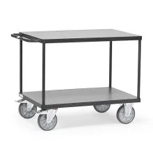 Schwerer Tischwagen 600 kg mit 2 hölzernen Etagen 1200x800 anthrazit