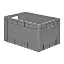 Schwere stapelbare Transportkiste VTK0 600x400x320 mm (lxbxh) grau
