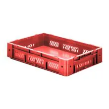 Schwere stapelbare Transportcrate VTK1 600x400x120 mm (lxbxh) rot