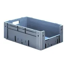 Schwere stapelbare Transportkiste VTK4 600x400x210 mm (lxbxh) grau