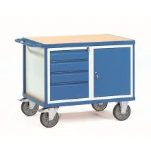 Schwerer Werkstattwagen 600 kg mit 4 Schubladen und 1 Schrank 1050x700 mm
