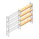 Weitspannregal AR 2500x1850x400 mm (hxbxt) 4 Ebenen verzinkt Anbauregal mit vormontierten Rahmen