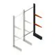 Leichtes Kragarmregal BR einseitig 2000x750x500 mm (HxBxT) 2 Ebenen Anbauregal