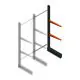Leichtes Kragarmregal BR einseitig 2000x750x600 mm (HxBxT) 2 Ebenen Anbauregal