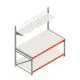 Packtisch zweilagig mit Aufbau 1965x1000x2000 mm (HxBxT) Grundregal