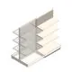 Gondel-Tego-Ladenregal 1800x1000x470 mm (hxbxt) 4 Ebenen RAL9001 Anbauregal