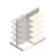 Gondel-Tego-Ladenregal 2200x1000x570 mm (hxbxt) 5 Ebenen RAL9001 Anbauregal