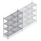 Hygienisches Regal 6611 1800x1200x560 mm (HxBxT) 4 Ebenen Grundregal