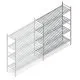 Hygienisches Regal 6811 1800x1080x560 mm (HxBxT) 4 Ebenen Anbauregal