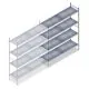 Hygienisches Regal 6622 1800x1080x460 mm (HxBxT) 4 Ebenen Anbauregal