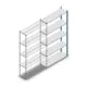 Fachbodenregal Medium Duty 2500x1300x400mm (HxBxT) 5 Ebenen blau Anbauregal