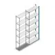 Fachbodenregal Medium Duty 2500x850x300mm (HxBxT) 6 Ebenen blau Anbauregal