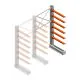 Medium Kragarmregal IT einseitig 2455x1200x800 mm (HxBxT) 6 Ebenen Anbauregal