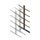 Schweres Kragarmregal beidseitig 5000x1000x1200mm (HxBxT) 4 Ebenen Anbauregal