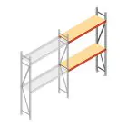 Weitspannregal AR 2000x1850x500 mm (hxbxt) 2 Ebenen verzinkt Anbauregal mit vormontierten Rahmen