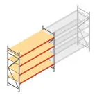 Weitspannregal AR 2250x2700x800 mm (hxbxt) 4 Ebenen verzinkt Anfangsregal