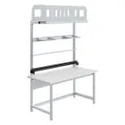 Höhenverstellbarer Arbeitstisch mit Schiene Sofame Laminat 30mm 1500x750x770-1050 mm 300kg Grau