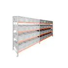 Behälterregal AR 2000x2250x600 mm (HxBxT) 4 Ebenen mit 20 Euronorm-Stapelbehältern Anbauregal