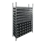 Behälterregal 2.000x1.300x400mm mit 119 Lagerbehältern / 476 Positionen schwarz