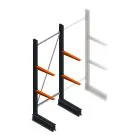 Leichtes einseitiges Kragarmregal BR 2000x750x500 mm (HxBxT) 2 Ebenen Grundregal