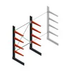 Medium Kragarmregal BR einseitig 2500x1500x800mm (HxBxT) 4 Ebenen Grundregal 220/Arm