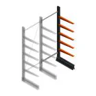 Leichtes Kragarmregal BR einseitig 2000x750x600 mm (HxBxT) 5 Ebenen Anbauregal