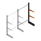 Leichtes Kragarmregal BR einseitig 2000x1250x600 mm (HxBxT) 2 Ebenen Anbauregal