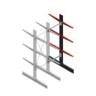 Medium Kragarmregal BR beidseitig 2500x750x600 mm (HxBxT) 3 Ebenen Anbauregal 425/Arm