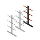 Medium Kragarmregal BR beidseitig 2500x1250x600 mm (HxBxT) 3 Ebenen Anbauregal 425/arm