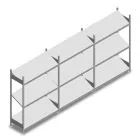 Vorteilsreihe Fachbodenregal mit schrägen Fachböden Heavy Duty 2000x3900x500mm (HxBxT) 3 Ebenen 150 kg