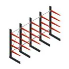 Vorteilsreihe medium Kragarmregal einseitig 2500x5000x800 mm (HxBxT) 4 Ebenen 220/Arm