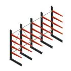 Vorteilsreihe medium Kragarmregal einseitig 2500x5000x1000 mm (HxBxT) 4 Ebenen 275/Arm