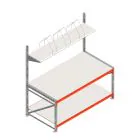 Packtisch zweilagig mit Aufbau 1965x1000x2000 mm (HxBxT) Grundregal