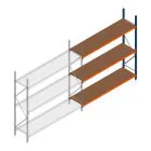 Weitspannregal Kimer 2250x2250x600 mm (hxbxt) 3 Ebenen Anbauregal mit vormontierten Rahmen