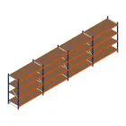 Vorteilsreihe Weitspannregal Kimer 1750x6250x800 mm (HxBxT) 4 Ebenen mit vormontierten Rahmen