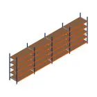 Vorteilsreihe Weitspannregal Kimer 2250x6250x800 mm (HxBxT) 5 Ebenen mit vormontierten Rahmen