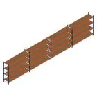 Vorteilsreihe Weitspannregal Kimer 1750x9250x600 mm (HxBxT) 4 Ebenen mit vormontierten Rahmen