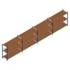 Vorteilsreihe Weitspannregal Kimer 1750x9250x800 mm (HxBxT) 3 Ebenen mit vormontierten Rahmen