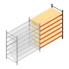 Weitspannregal AR 2500x2250x1000 mm (hxbxt) 6 Ebenen verzinkt Anbauregal mit vormontierten Rahmen