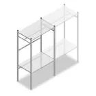 Konfektionsregal Medium Duty 2000x1000x600 mm (HxBxT) 1 Stange 2 Fachböden Grundregal