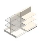 Gondola Tego Ladenregal 1400x1000x570 mm (hxbxt) 3 Ebenen RAL9001 Anbauregal