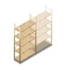 Holz-Fachbodenregal BT Combi 2080x970x370 mm (HxBxT) 5 Ebenen Grundregal