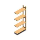 Holz-Fachbodenregal BT Euro 1800x770x300 mm (HxBxT) 4 Ebenen Anbauregal