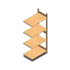 Holz-Fachbodenregal BT Euro 1800x770x500 mm (HxBxT) 4 Ebenen Anbauregal