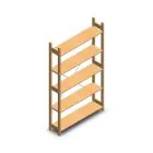 Fachbodenregal aus Holz BT Euro 2100x1170x300 mm (HxBxT) 5 Ebenen Grundregal