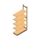 Holz-Fachbodenregal BT Euro 2400x1170x500 mm (HxBxT) 5 Ebenen Anbauregal